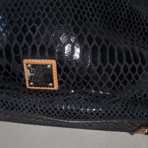 Dooney & Bourke Black Snakeskin Leather Handbag Euc - Picture 11 of 14
